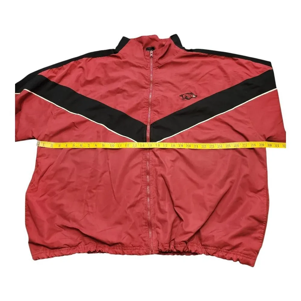 Arkansas Razorbacks Mens Starter Jacket Red Black Zip Up College‎ Football  2XL